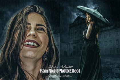 Rain Night Photo Effect
