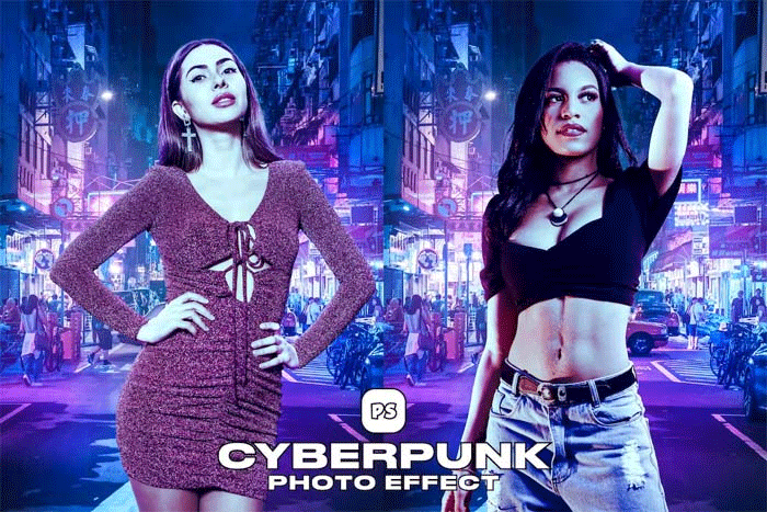 Cyberpunk Photoshop Effects