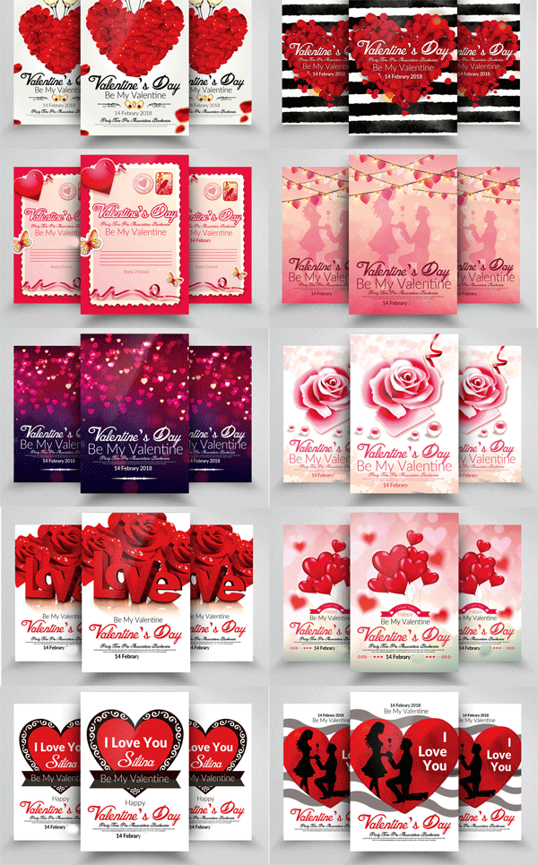 10 Valentines Day Flyer Bundle