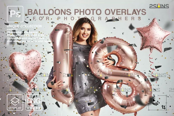Balloons Photo Overlay Alphabet
