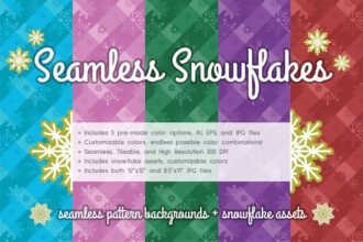 Snowflake Seamless Pattern Background & Assets