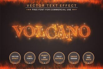 Volcano Editable Text Effect Font Style