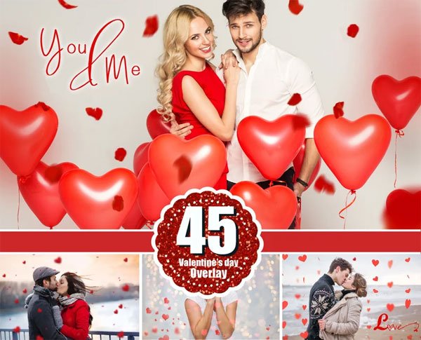 45 Valentine's Day Overlays