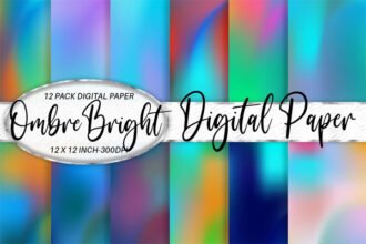Digital Paper Gradient Bright Color