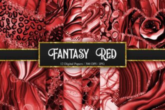 Fantasy Red Glitter Background