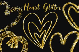 Gold Glitter Heart Clipart