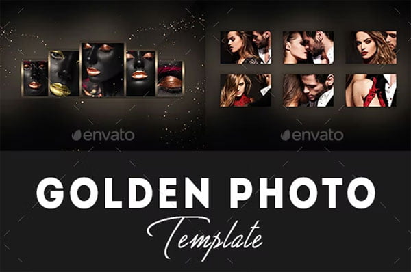 Golden Photo Frame Template