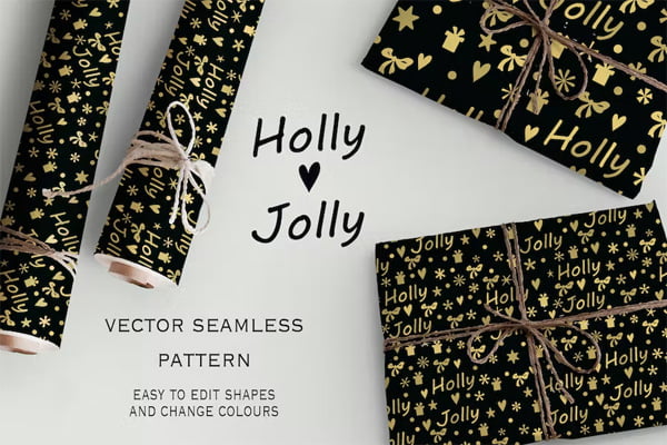 Holly Jolly Seamless Pattern