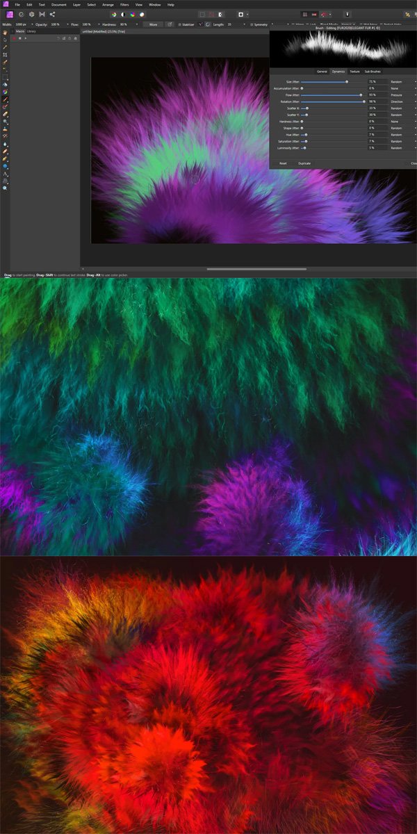 Realistic FUR Brushes for Affinity