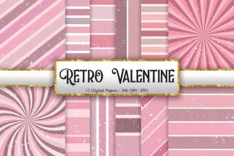 Retro Valentine Stripes Background
