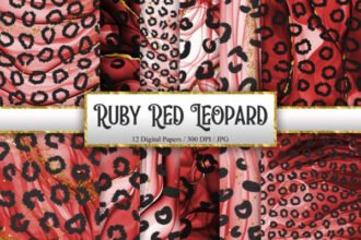 Ruby Red Leopard Background