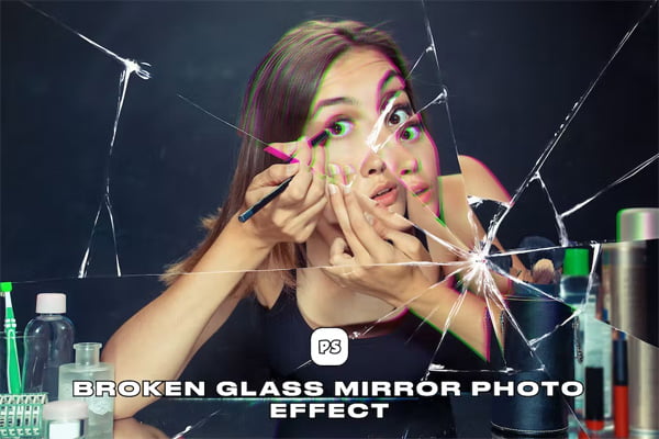 Broken Glass Mirror Photo Effect