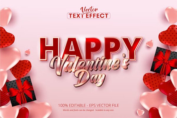 Valentine's Day Editable Text Effect Font Style