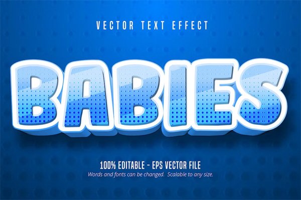 Babies Editable Text Effect Font