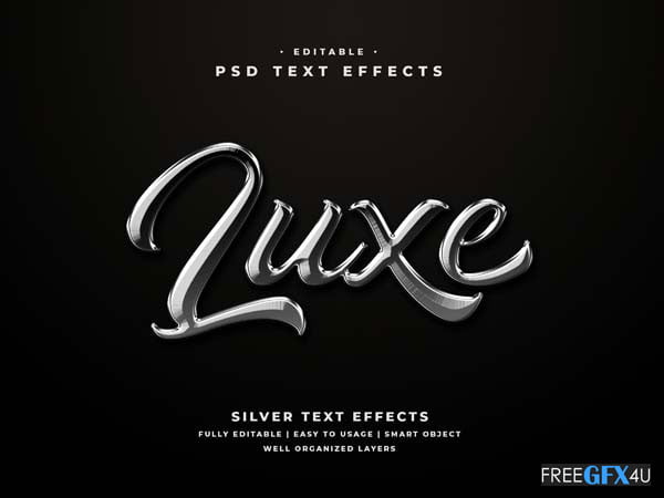 3D Silver Text Style Effect