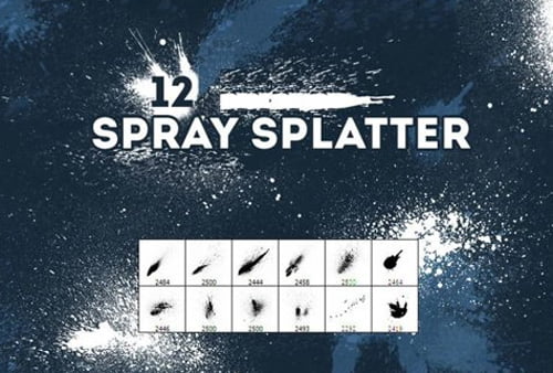 Spray Splatter 12 Photoshop Brushes