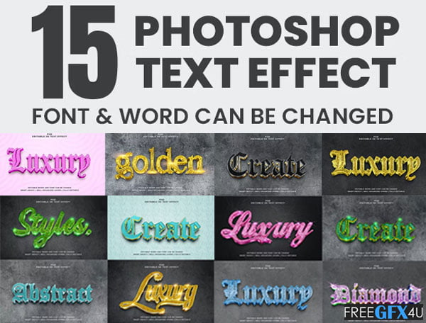 15 Photoshop Editable 3d Text Effect