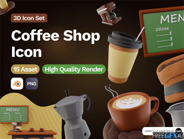 3D Coffee Shop Icon