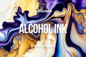 Alcohol Ink Liquid Texture Backgrounds