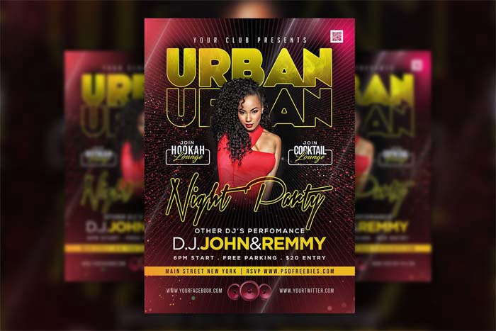Urban Party Night Flyer PSD Template