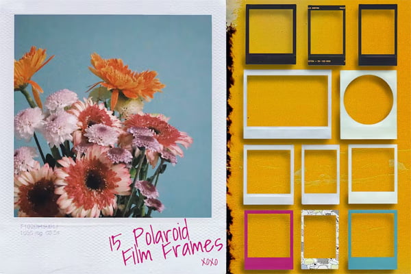 15 Instax Photo Polaroid Film Frame Overlays
