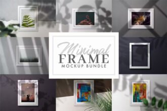 9 Frame Mockups With Shadow Overlays