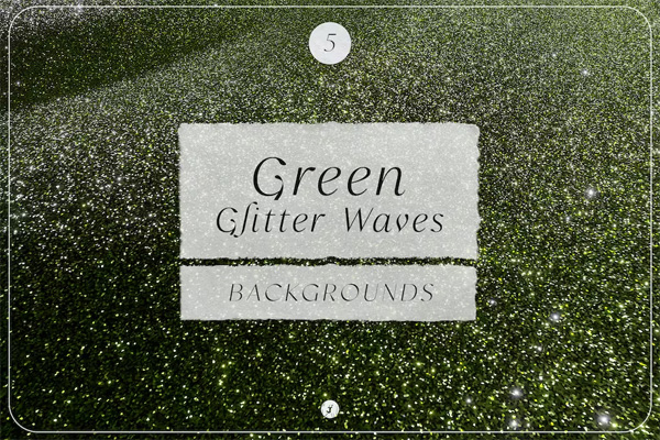 Green Glitter Waves Backgrounds