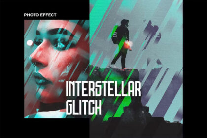 Interstellar Glitch Poster Photo Effect