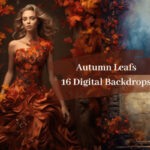 16 Autumn Falling Leaves Digital Backdrops