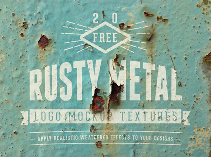 20 Rusty Metal Logo Textures Mockups
