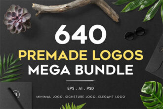 640 Premade Logos Mega Bundle