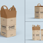 Cake Box Packaging Mockup Set