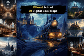Magical Wizard School Digital Backdrops