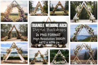 Triangle Floral Wedding Arch Backdrops