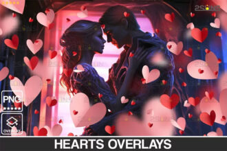 Valentine Photo Overlays Blowing Heart Falling PNG