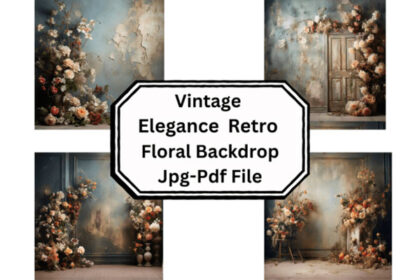 Vintage Elegance Retro Floral Backdrop