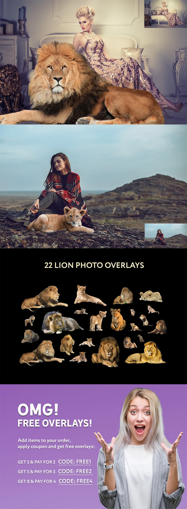22 Lion Photo Photoshop Overlay
