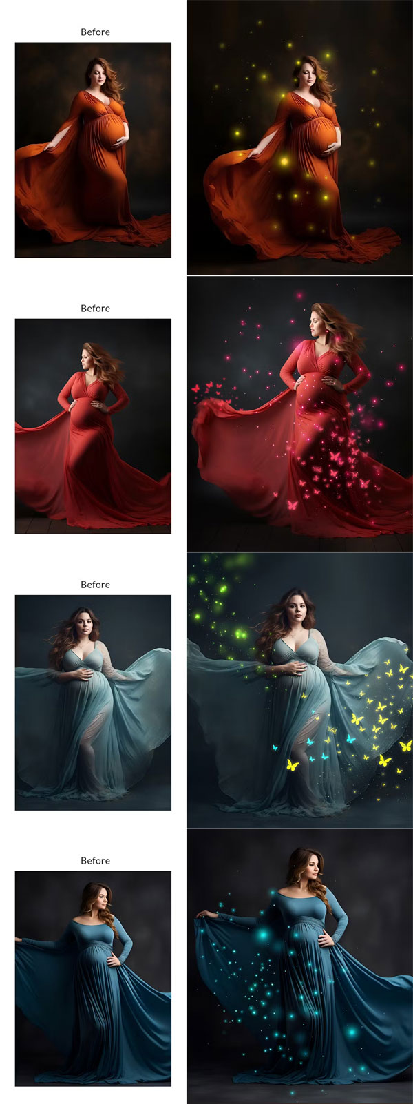 35 Magical Maternity Overlays with Light and Bokeh Effect