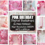 Beautiful Pink Birthday Backdrops