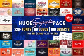 Huge Font Pack + 60 Logos