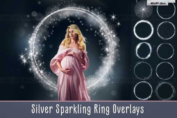 Silver Sparkling Ring Overlays