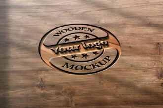 Carved Wooden Logo Mockup