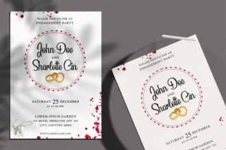 Minimalistic Wedding Invitation Flyer Template