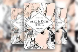 Modern Border Two Sided Wedding Invitation Flyer Templates