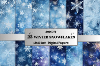 Winter Snowflakes Digital Paper Pack