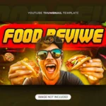 Food Review YouTube Channel Thumbnail Design PSD Template